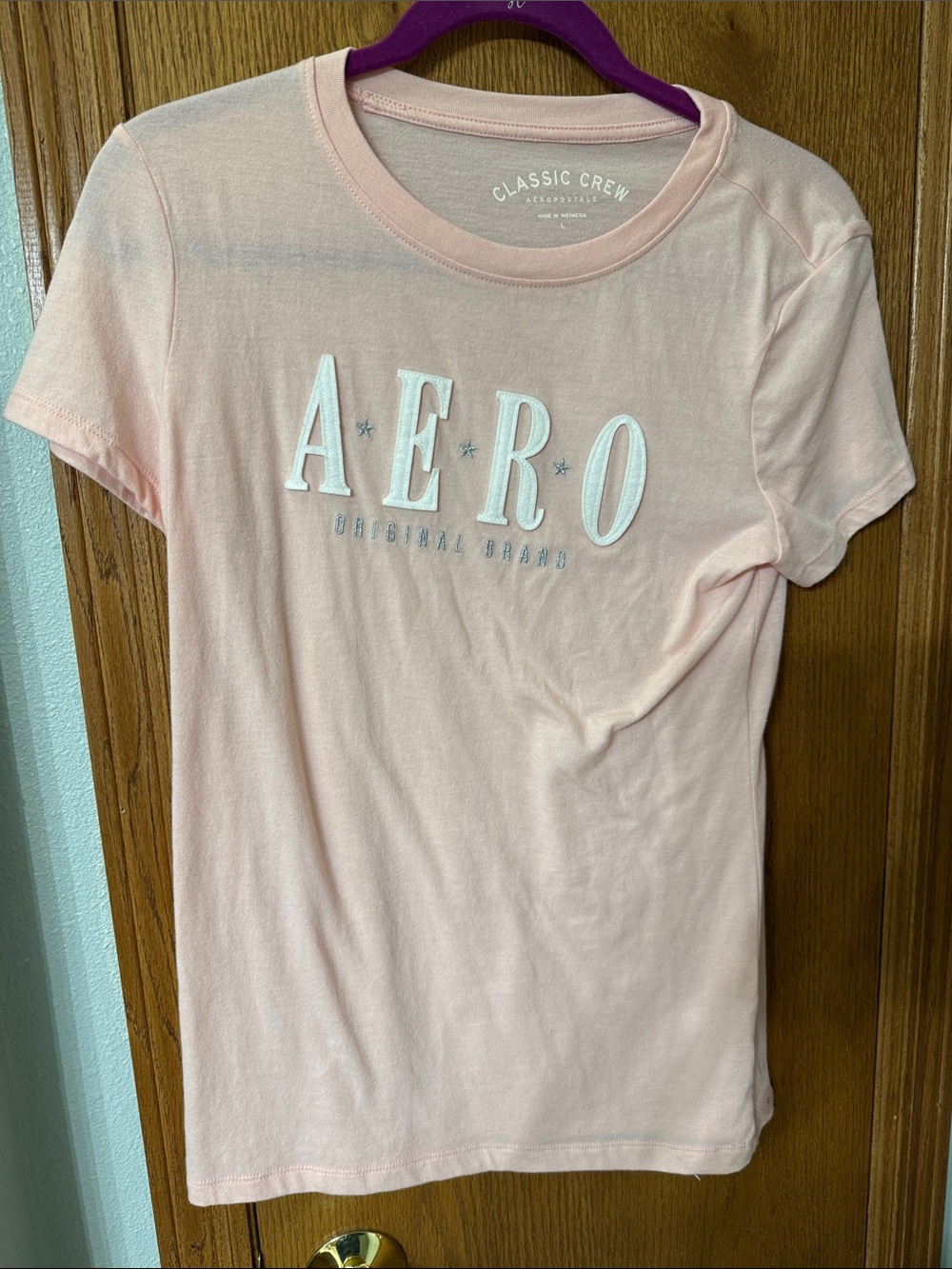 Aeropostale Light Pink AERO Logo Tee
